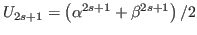 $U_{2s+1}=\left(\alpha^{2s+1}+\beta^{2s+1}\right)/2$
