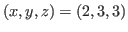$(x,y,z)=(2,3,3)$