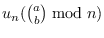 $u_n(\binom{a}{b} \bmod n)$